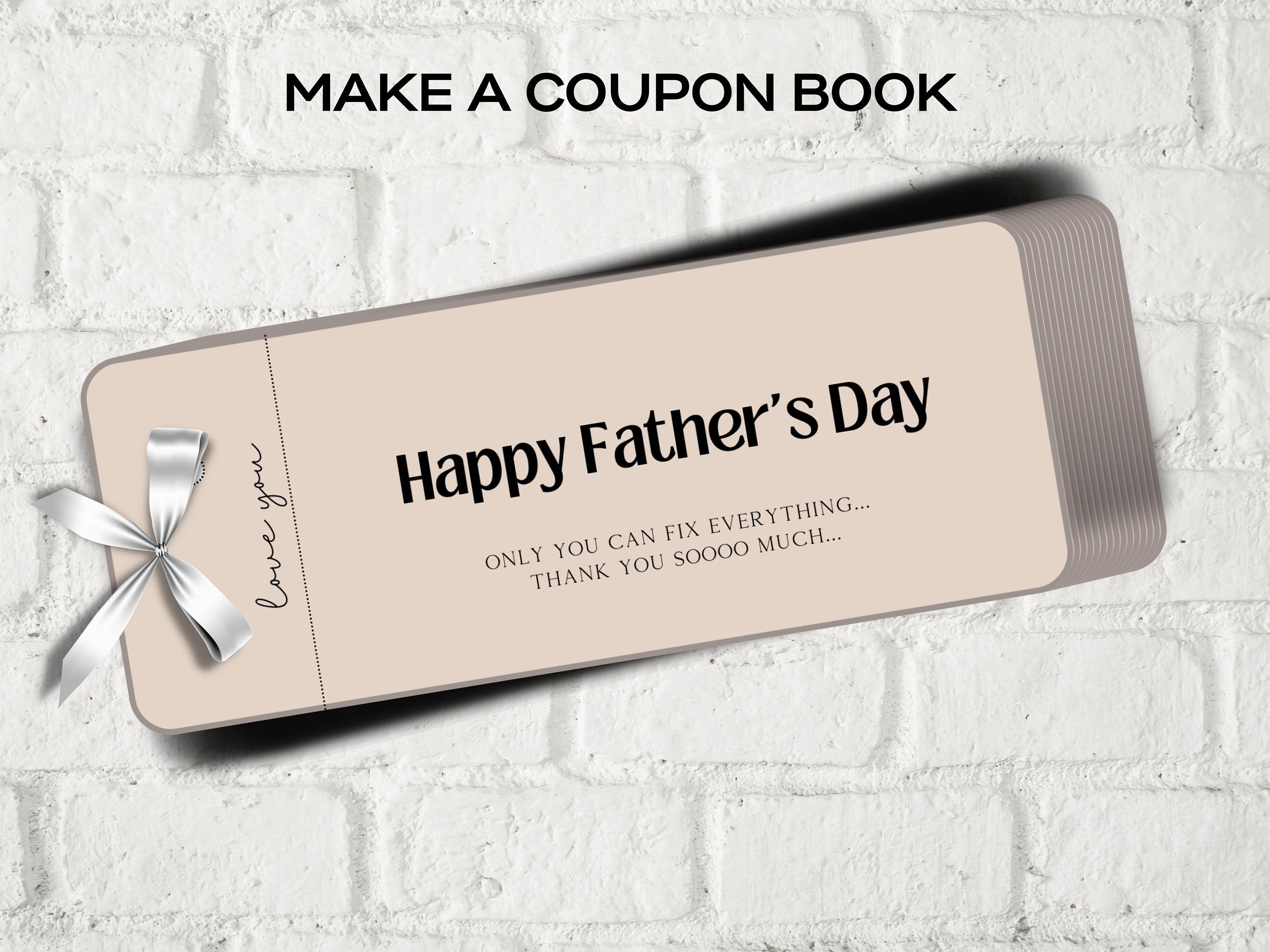 Father's Day Coupons I Printable Coupons I Daddy Coupon Book I Gift for Dad I Gift for Daddy I personalized father I Last minute gift 003-Mother&#39;s/Father&#39;sDay -TheHustlingCatLady-Templates