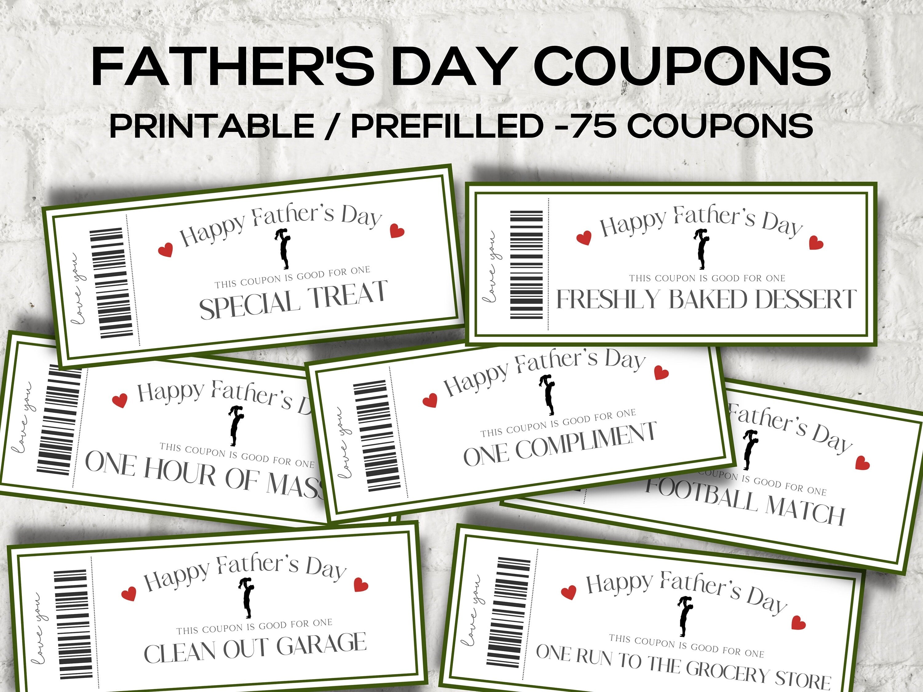 Father's Day Coupons I Printable Coupons I Daddy Coupon Book I Gift for Dad I Gift for Daddy I personalized father I Last minute gift 003-Mother&#39;s/Father&#39;sDay -TheHustlingCatLady-Templates