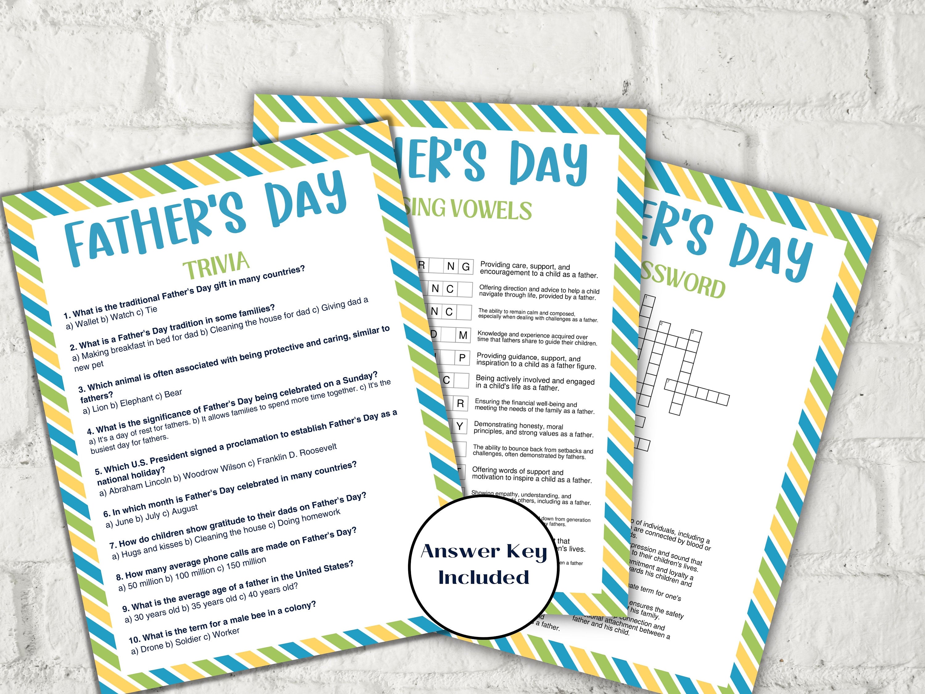 Fathers Day Games Bundle-Mother&#39;s/Father&#39;sDay -TheHustlingCatLady-Party Games
