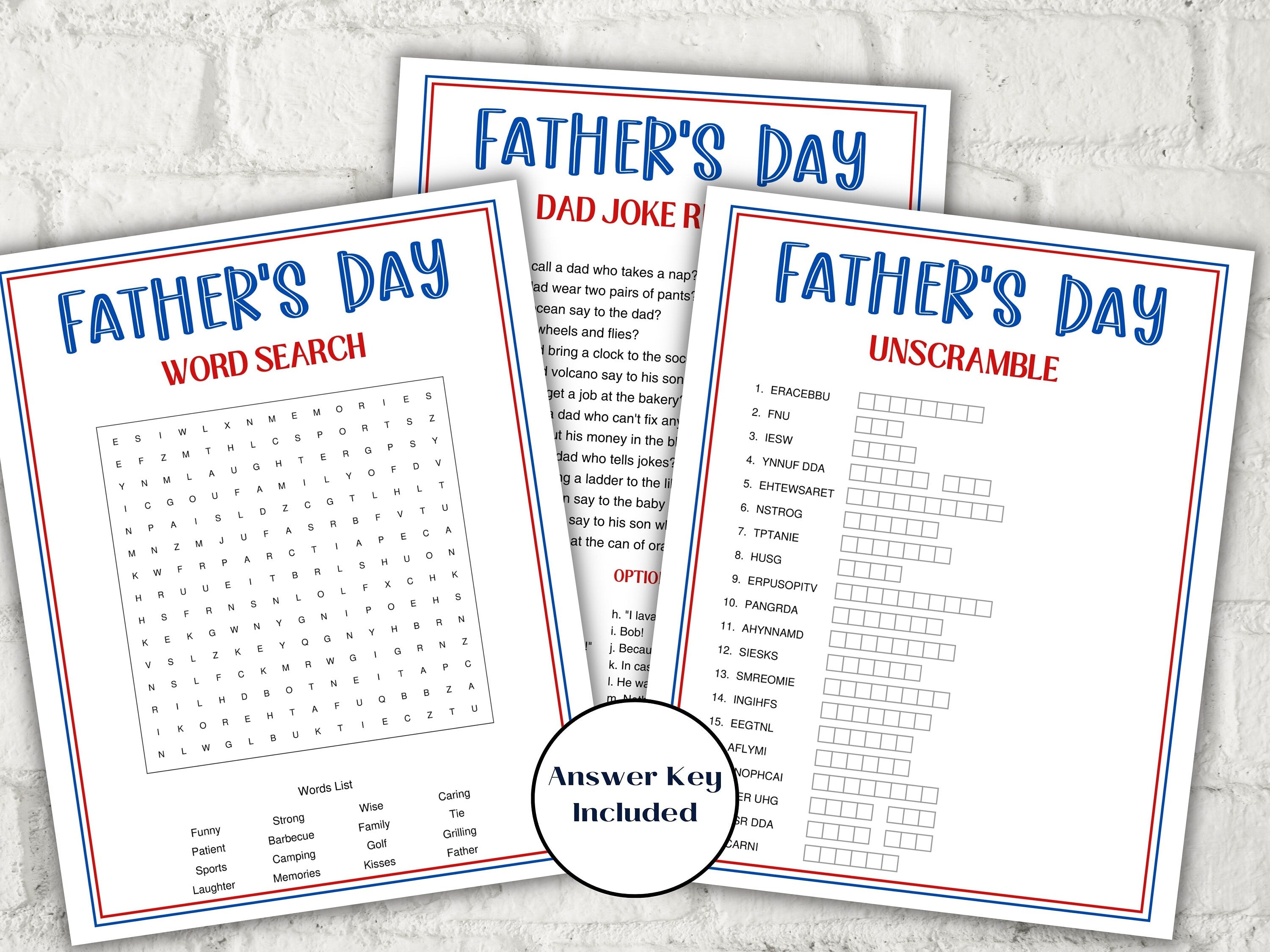 Fathers Day Games Bundle I Printable Father's Day Games For Kids Teens and Adults | Party Activities | Family Games | Classroom Games 005-Mother&#39;s/Father&#39;sDay -TheHustlingCatLady-Party Games