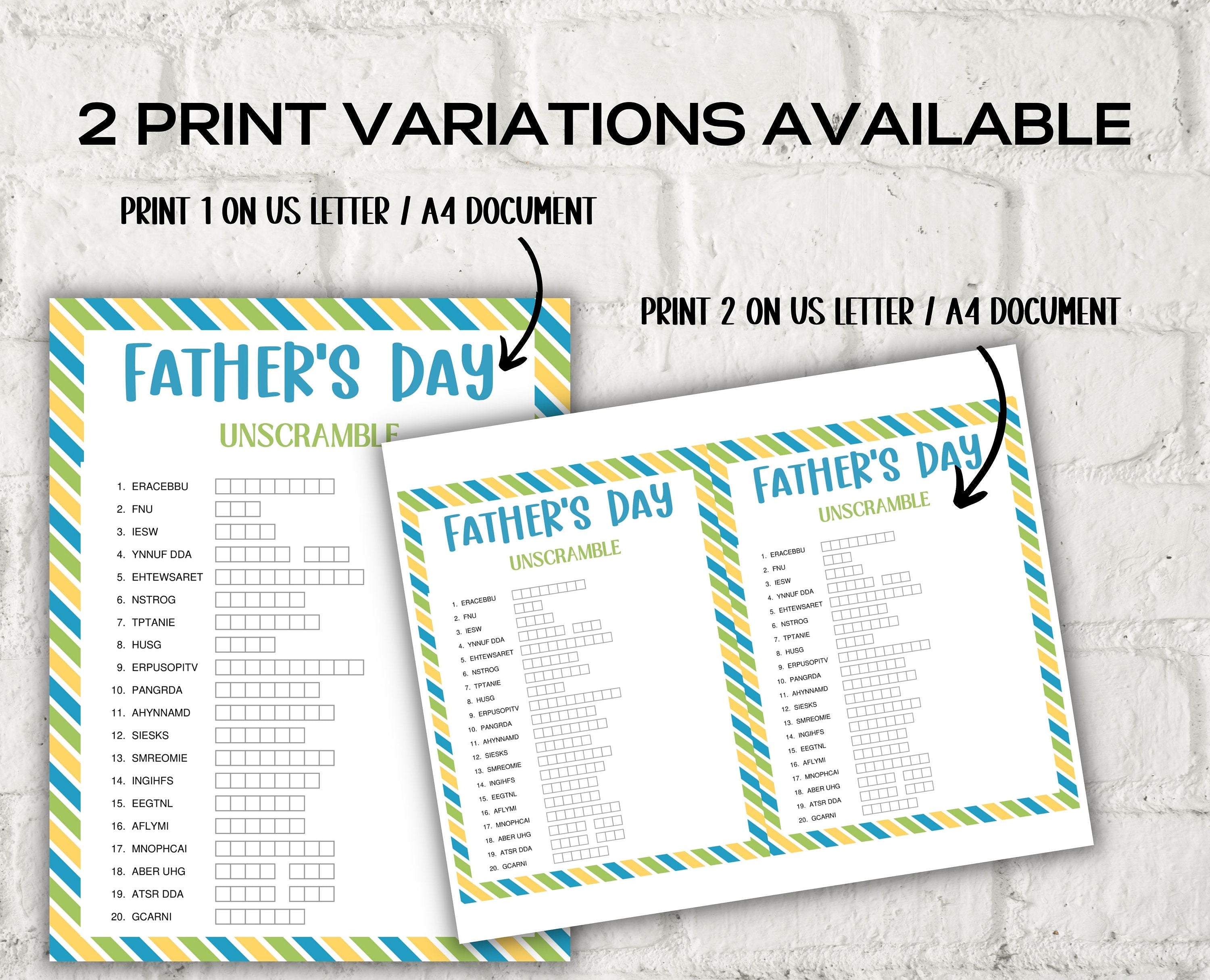 Fathers Day Vocabulary Puzzle Bundle I Printable Father's Day Games For Kids Teens and Adults | Party Activities | Classroom Games 005-Mother&#39;s/Father&#39;sDay -TheHustlingCatLady-Party Games