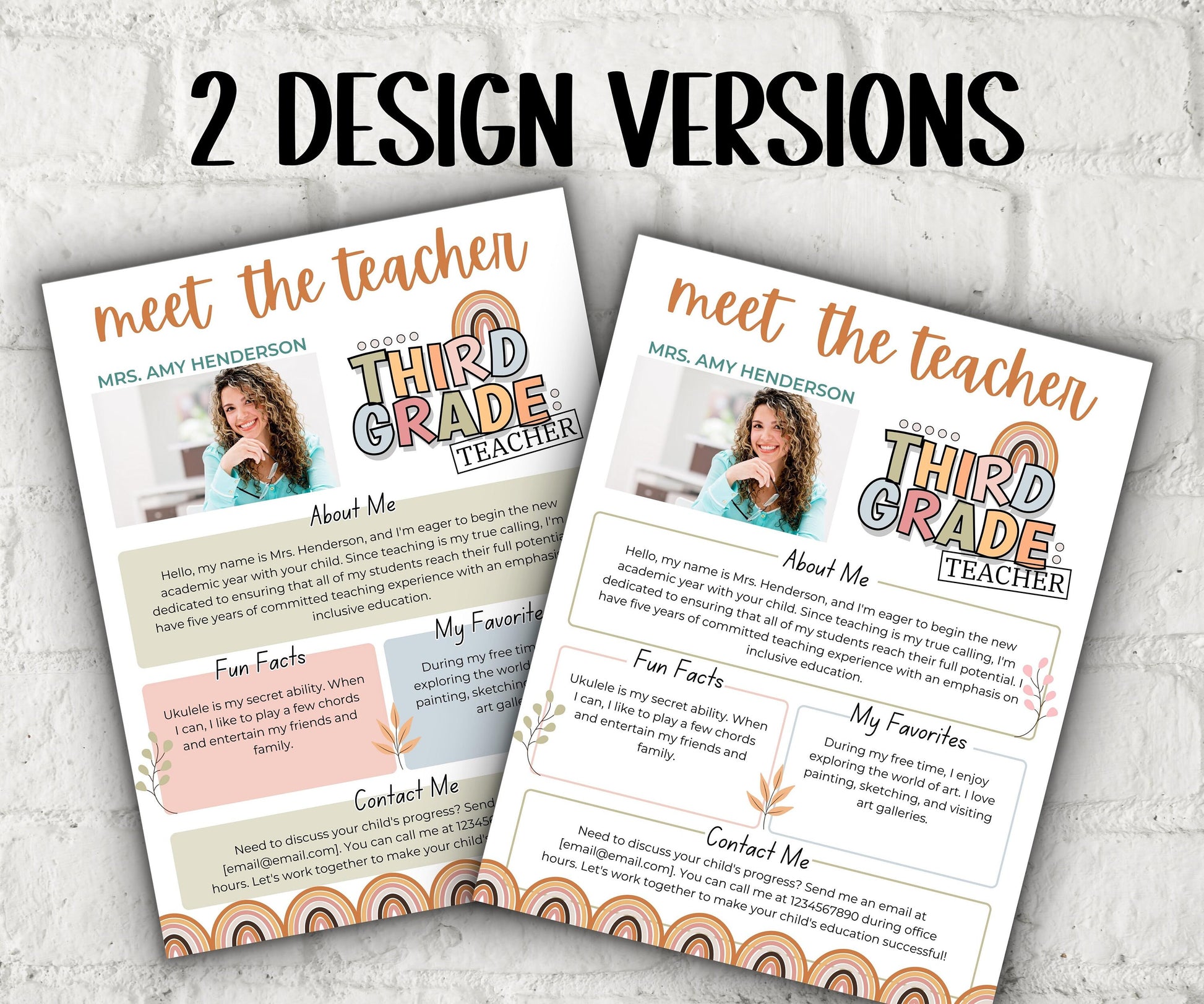 Groovy Meet The Teacher I Third grade Teacher I Boho teacher I Meet the Teacher Bundle I Canva Template I Editable Template