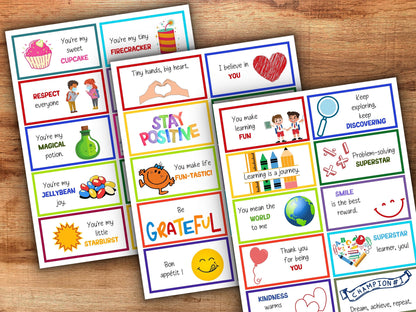 80 Lunchbox Notes for Kids | Positive & Encouraging Notes | Back to School Notes I Motivational Notes | Positive affirmation notes