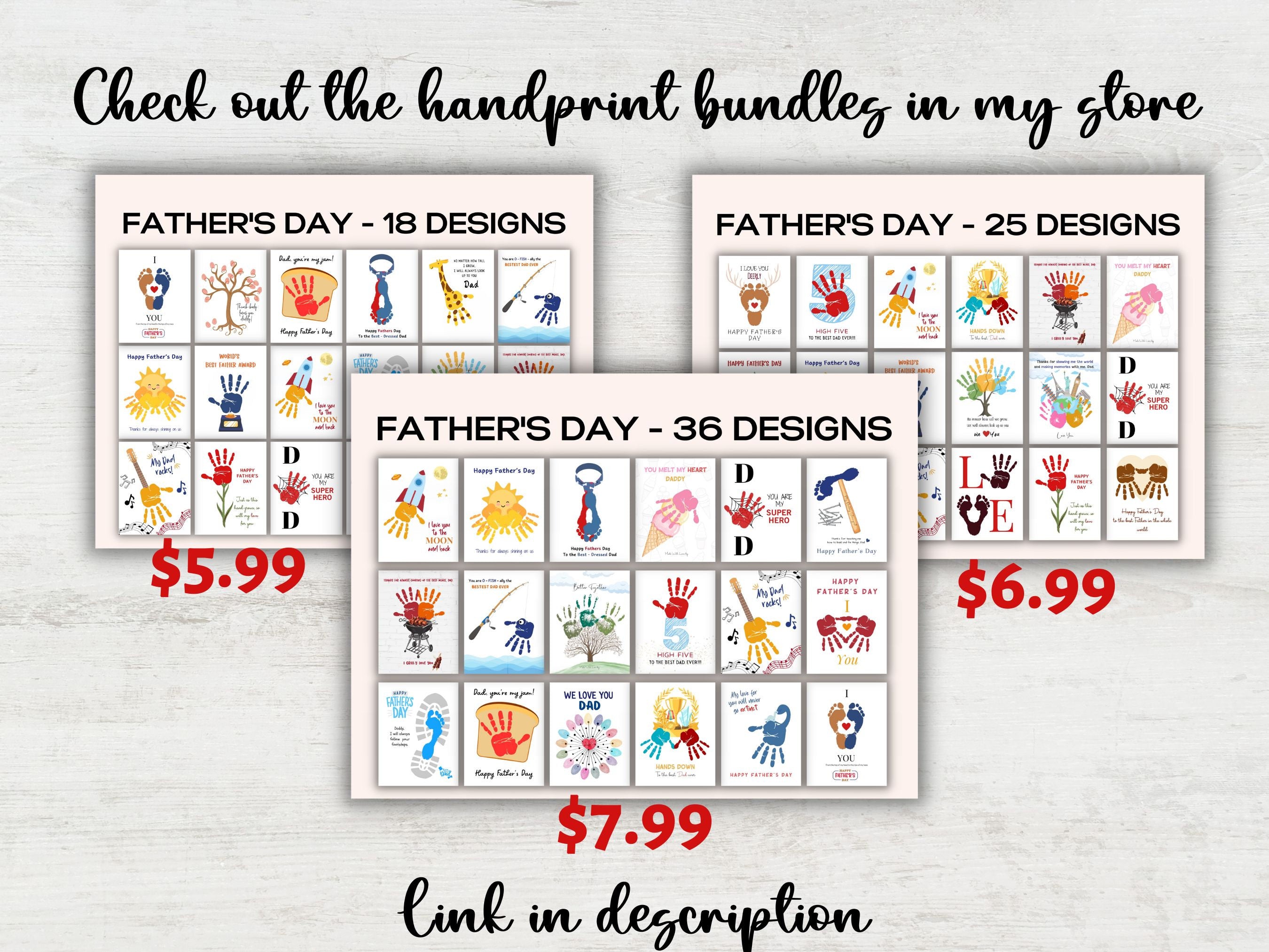 Fathers Day Handprint art-Mother&#39;s/Father&#39;sDay -TheHustlingCatLady-Digital Prints