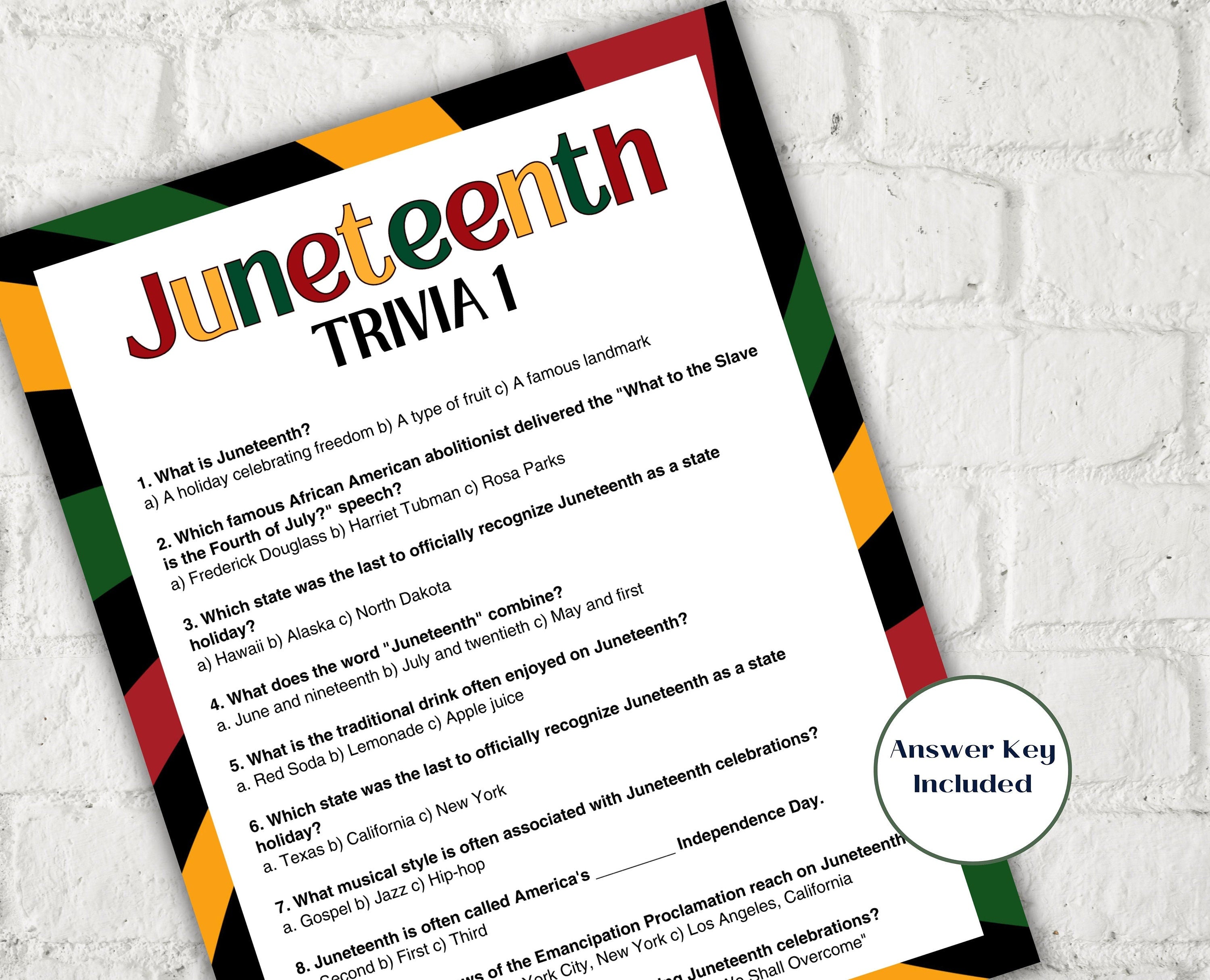 Juneteenth Trivia Bundle I Juneteenth Activities I African American History I Juneteenth School Game I Juneteenth Trivia I Juneteenth Quiz