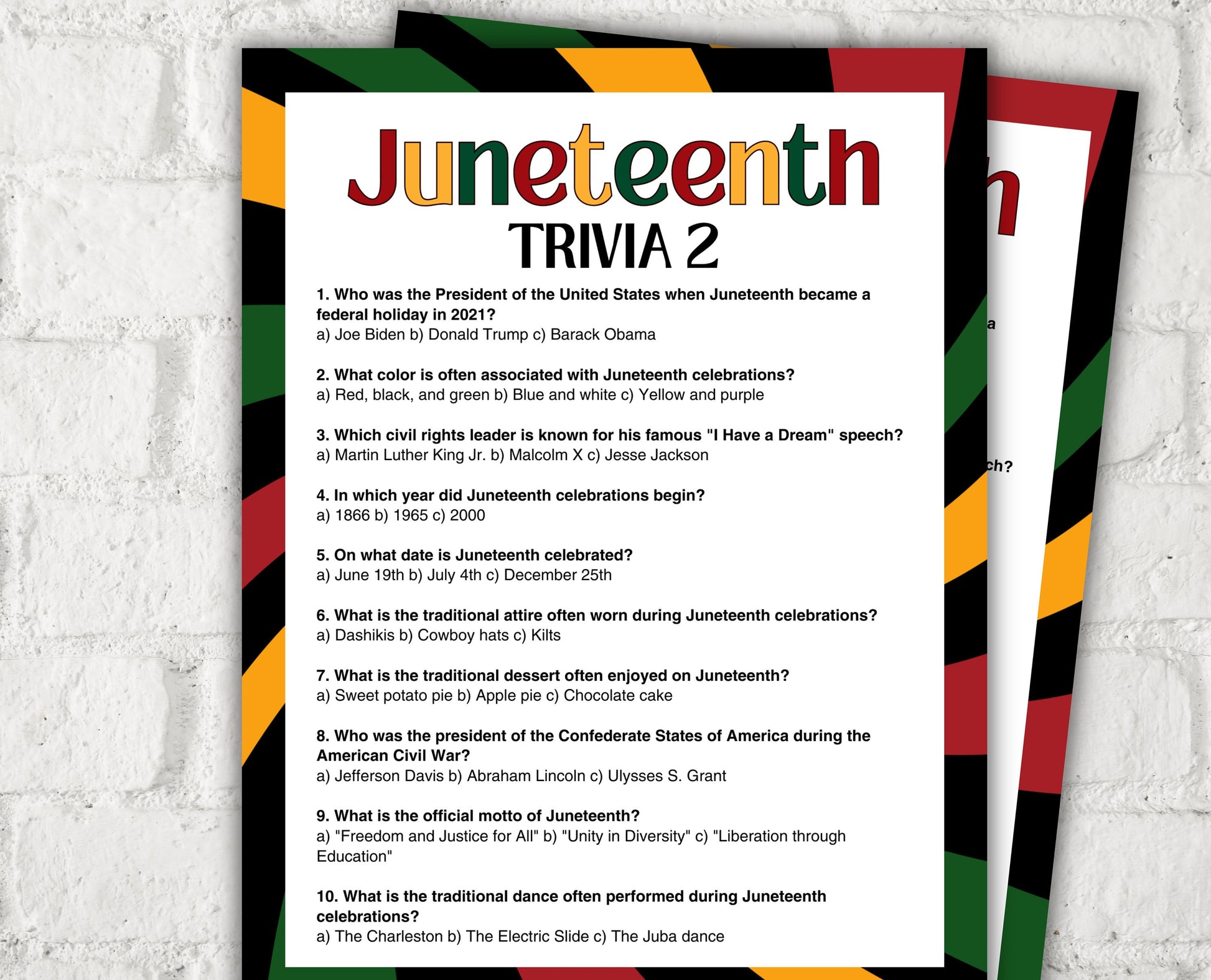 Juneteenth Trivia Bundle I Juneteenth Activities I African American History I Juneteenth School Game I Juneteenth Trivia I Juneteenth Quiz