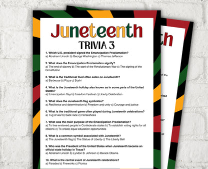 Juneteenth Trivia Bundle I Juneteenth Activities I African American History I Juneteenth School Game I Juneteenth Trivia I Juneteenth Quiz