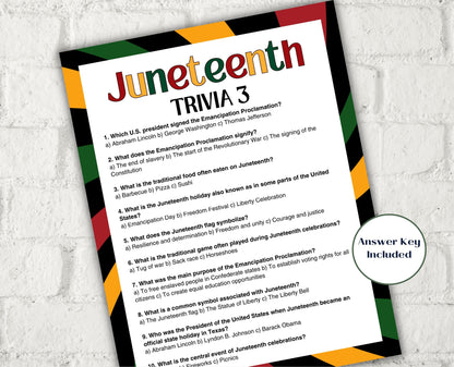 Juneteenth Trivia Bundle I Juneteenth Activities I African American History I Juneteenth School Game I Juneteenth Trivia I Juneteenth Quiz