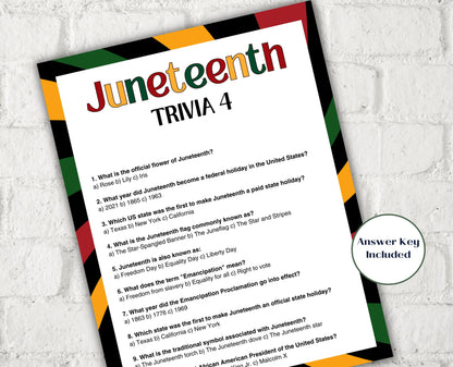 Juneteenth Activity Puzzle I Juneteenth Trivia Game I African American History I Juneteenth School Game I Juneteen Trivia I Juneteenth Quiz