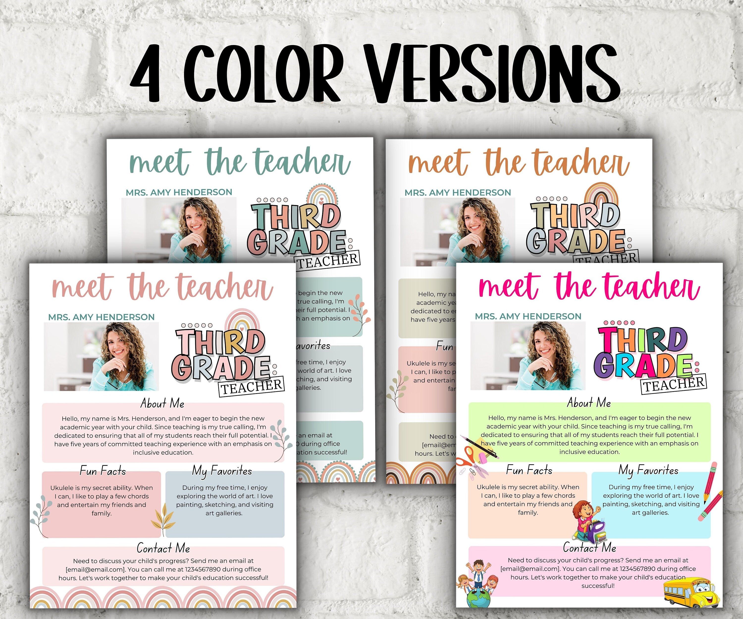 Groovy Meet The Teacher I Third grade Teacher I Boho teacher I Meet the Teacher Bundle I Canva Template I Editable Template