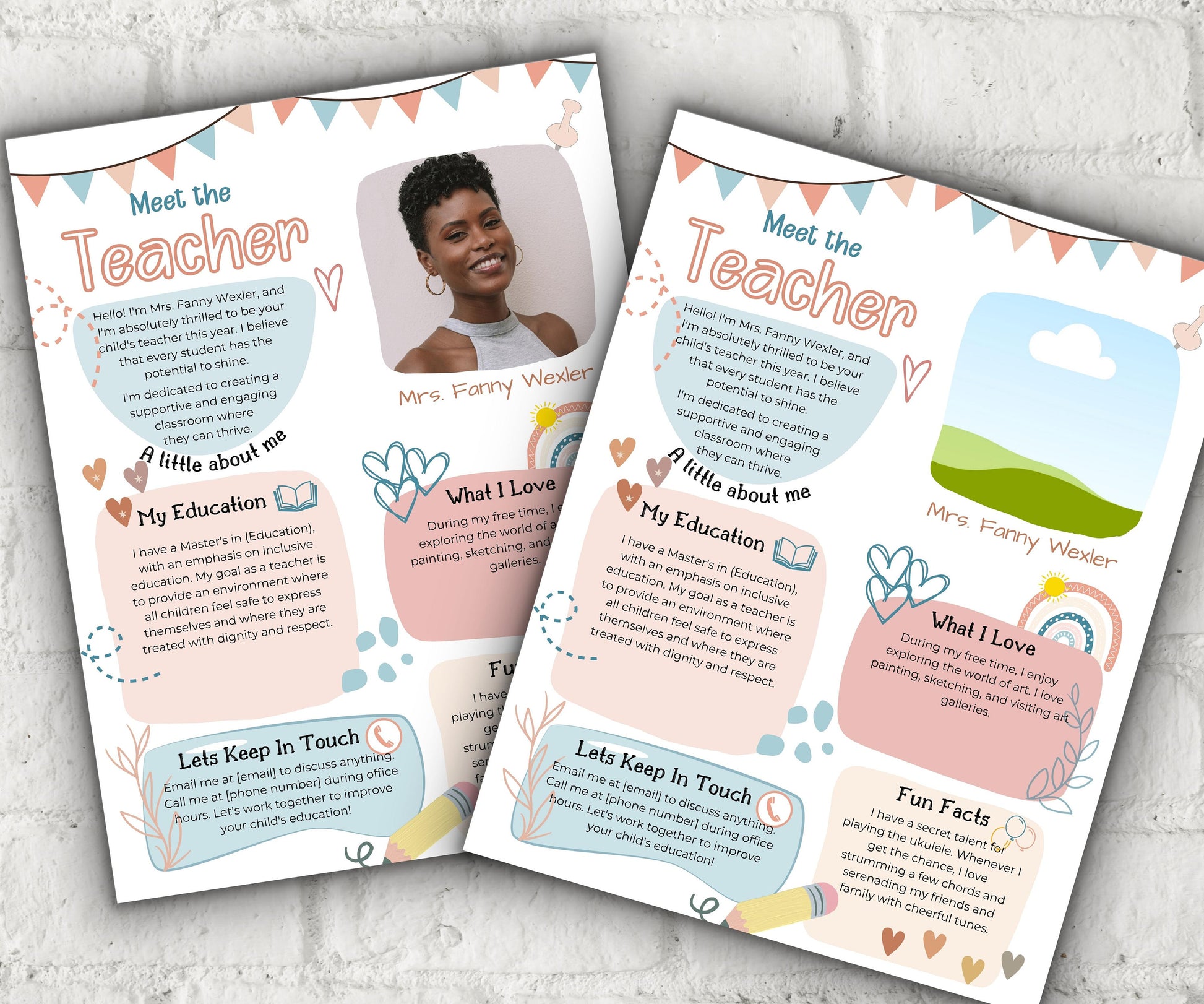 Meet The Teacher editable I I Meet the teacher Boho template I Editable Template I Teacher Bundle I Canva Template I Open house template