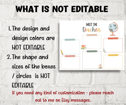 Meet The Teacher editable I I Meet the teacher trifold brochure I Editable Template I Teacher Bundle I Canva Template I Open house template