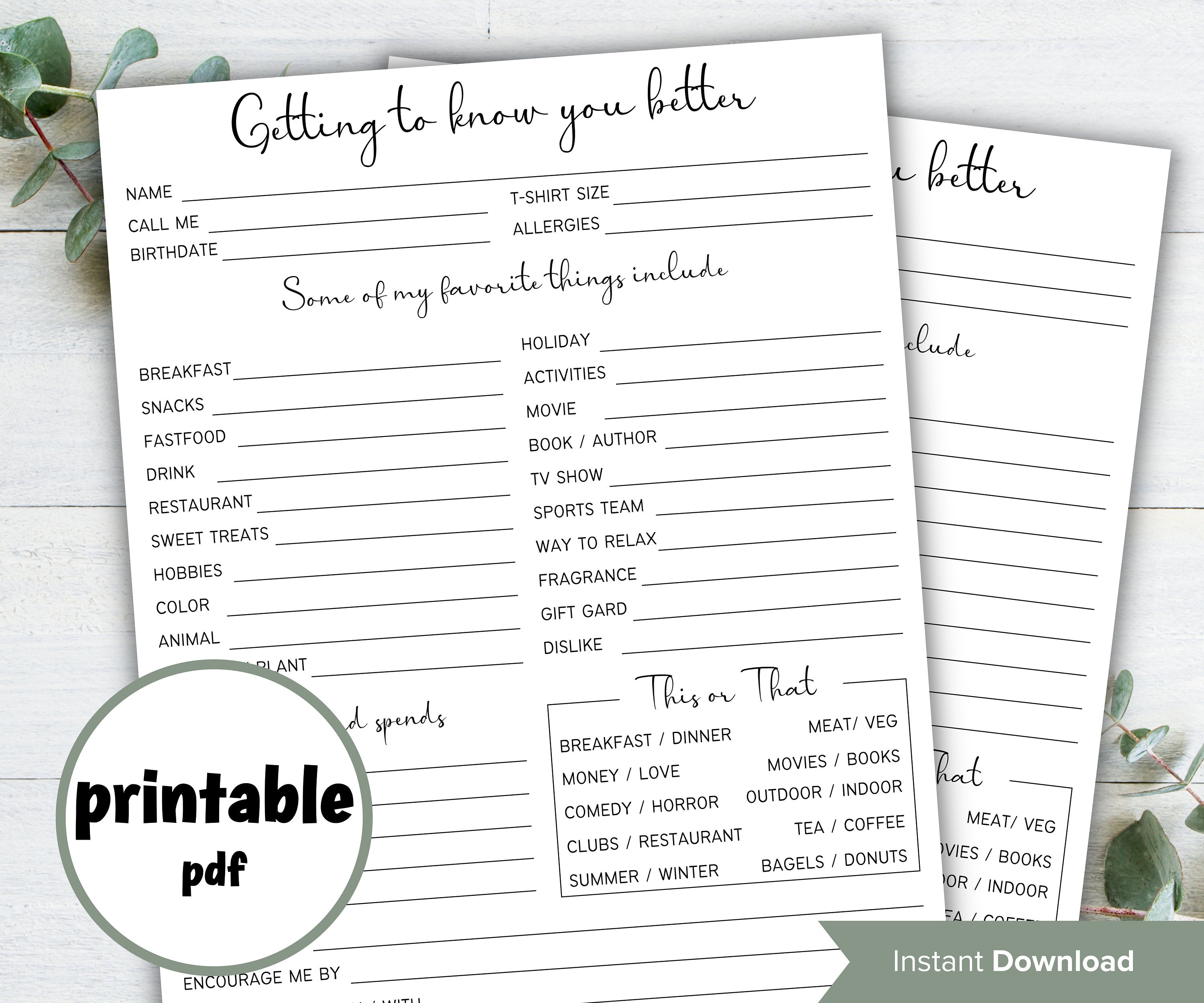 coworker questions fillable| employee questions i all about me