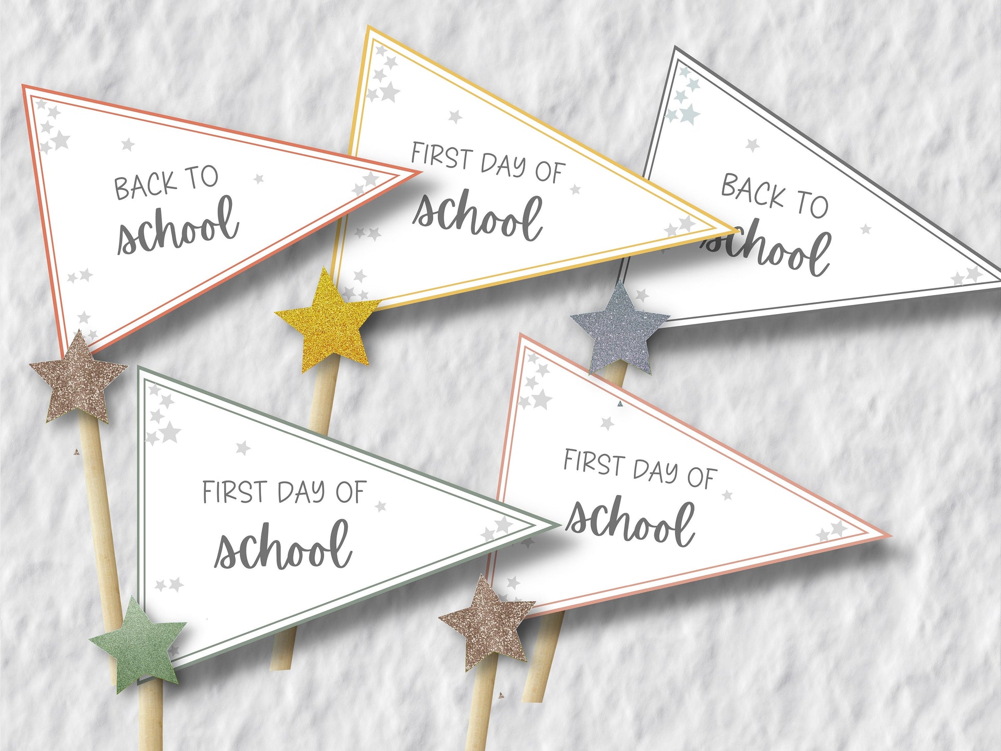 Back to school pennant flag, 1st day of school pennant flag, back to school pennant flag, kindergarten flag, first day flag, printable