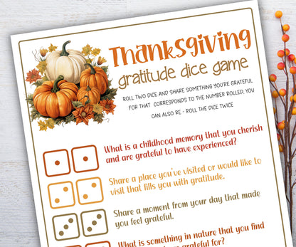 Thanksgiving gratitude game I Gratitude Sheet I Gratitude Card I Gratitude Activity I Kids Thanksgiving I Gratitude Journal I Give thanks-Thanksgiving -TheHustlingCatLady-Party Games