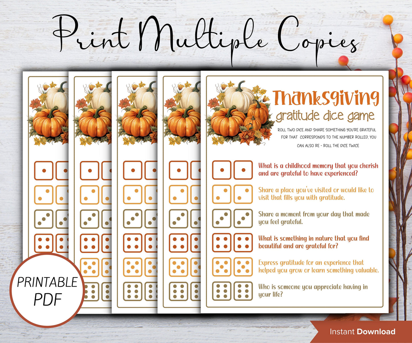 Thanksgiving gratitude game I Gratitude Sheet I Gratitude Card I Gratitude Activity I Kids Thanksgiving I Gratitude Journal I Give thanks-Thanksgiving -TheHustlingCatLady-Party Games