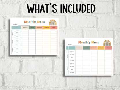 Home Daycare Monthly Menu Editable | Daycare meal planner | Preschool Menu | Home School Meal Planner | Daycare Template I Editable meal