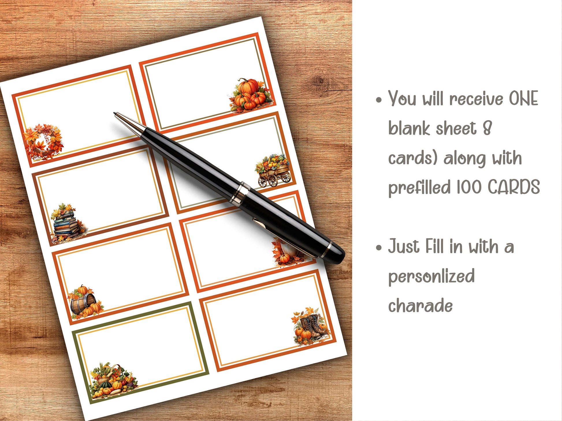 Thanksgiving charades I Charades Pictionary I Fall Game Cards I Family reunion game I Senior Living game I Printable Thanksgiving I Adult-Thanksgiving -TheHustlingCatLady-Party Games