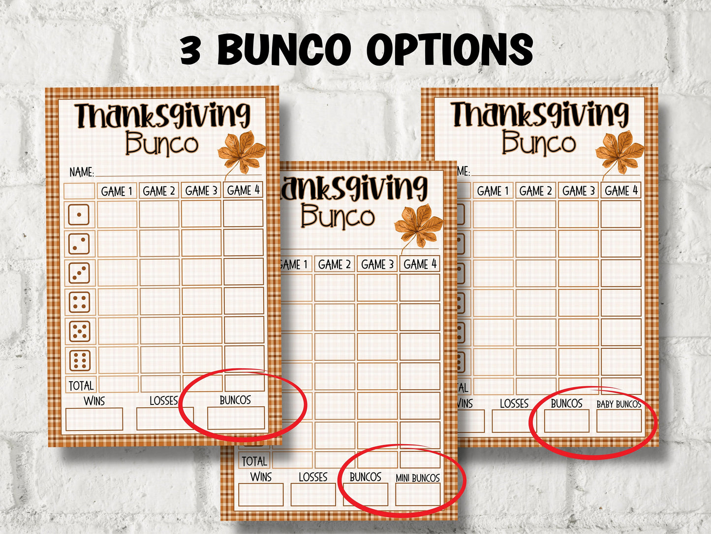 Fall Bunco Card I Thanksgiving Printable Bunco cards I Bunco Score Cards I Bunco Score sheet I Bunco Tally Sheet I I November Bunco I TH01-Thanksgiving -TheHustlingCatLady-Party Games