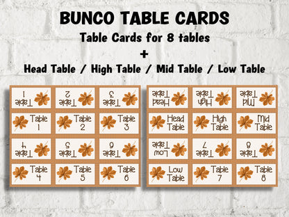 Fall Bunco Card I Thanksgiving Printable Bunco cards I Bunco Score Cards I Bunco Score sheet I Bunco Tally Sheet I I November Bunco I TH01-Thanksgiving -TheHustlingCatLady-Party Games