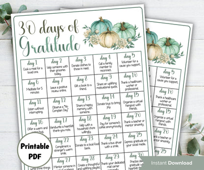 30 days of gratitude game I Thanksgiving Gratitude game I Gratitude Sheet I Gratitude Card I Kids Thanksgiving I Gratitude Journal-Thanksgiving -TheHustlingCatLady-Party Games