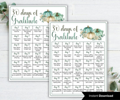 30 days of gratitude game I Thanksgiving Gratitude game I Gratitude Sheet I Gratitude Card I Kids Thanksgiving I Gratitude Journal-Thanksgiving -TheHustlingCatLady-Party Games