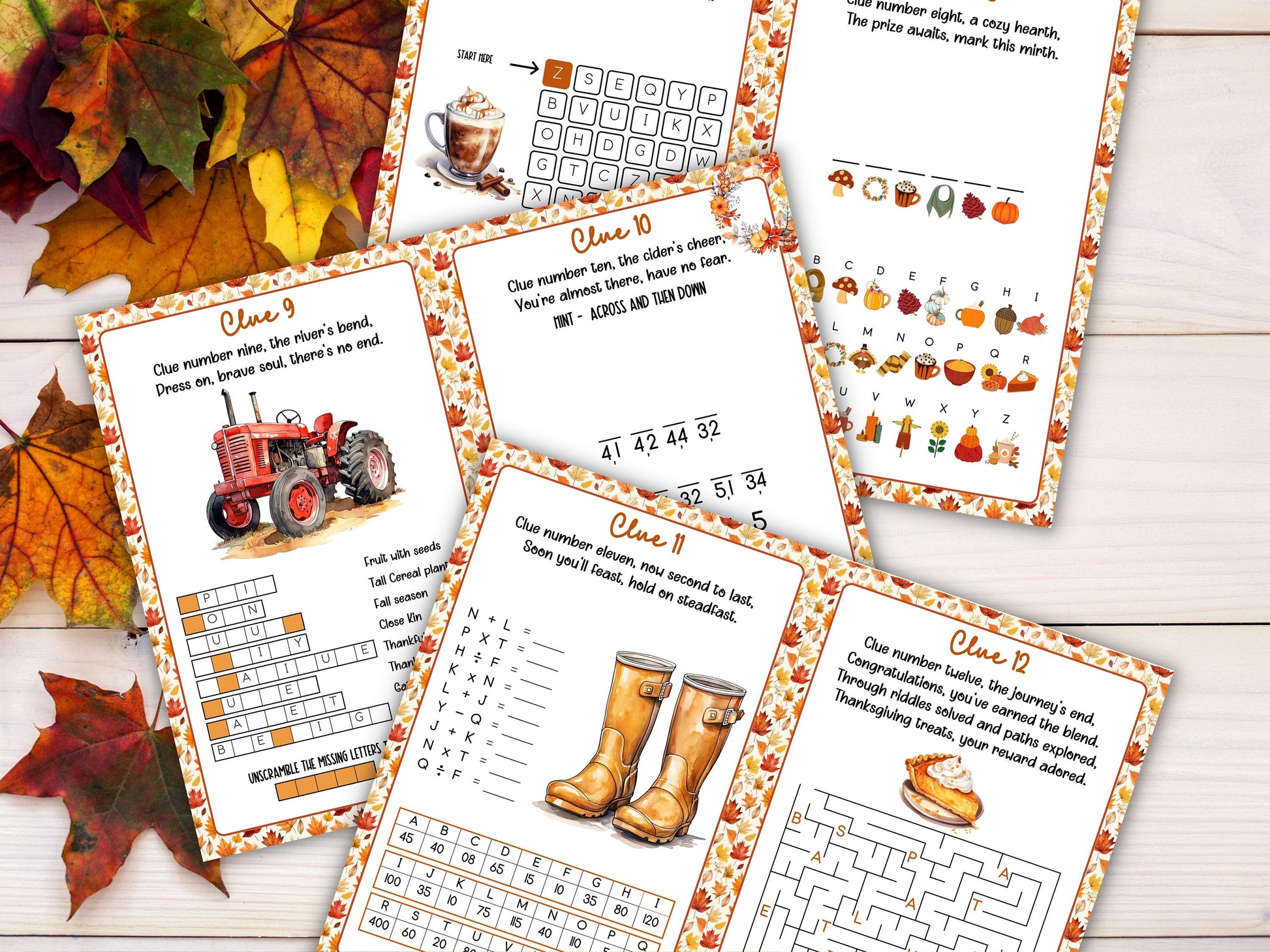 Thanksgiving Treasure Hunt I Scavenger Hunt I Autumn treasure hunt I Scavenger Hunt Clues I Kids Scavenger Hunt I Thanksgiving Hunt I-Thanksgiving -TheHustlingCatLady-Party Games