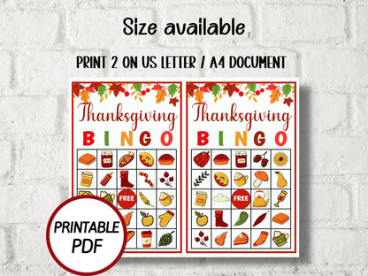 Thanksgiving Bingo Set I Bingo Game for kids I Printable Fall Bingo Game I Turkey Day Game I Thanksgiving party games I Thanksgiving family-Thanksgiving -TheHustlingCatLady-Party Games