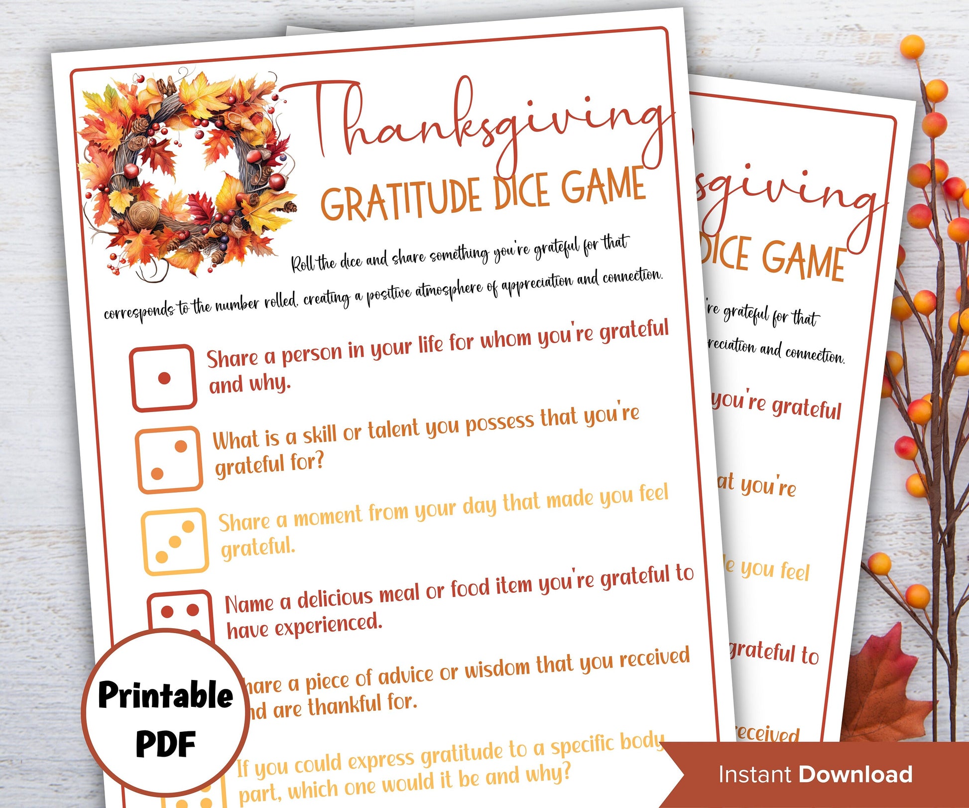 Thanksgiving journal prompts, family reunion game, game night, printable kids candy dice game, give thanks dinner, teacher thanksgiving-Thanksgiving -TheHustlingCatLady-Party Games