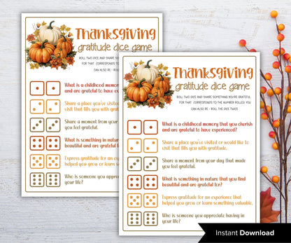 Thanksgiving gratitude game I Gratitude Sheet I Gratitude Card I Gratitude Activity I Kids Thanksgiving I Gratitude Journal I Give thanks-Thanksgiving -TheHustlingCatLady-Party Games