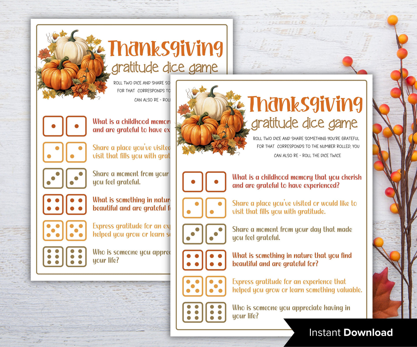 Thanksgiving gratitude game I Gratitude Sheet I Gratitude Card I Gratitude Activity I Kids Thanksgiving I Gratitude Journal I Give thanks-Thanksgiving -TheHustlingCatLady-Party Games