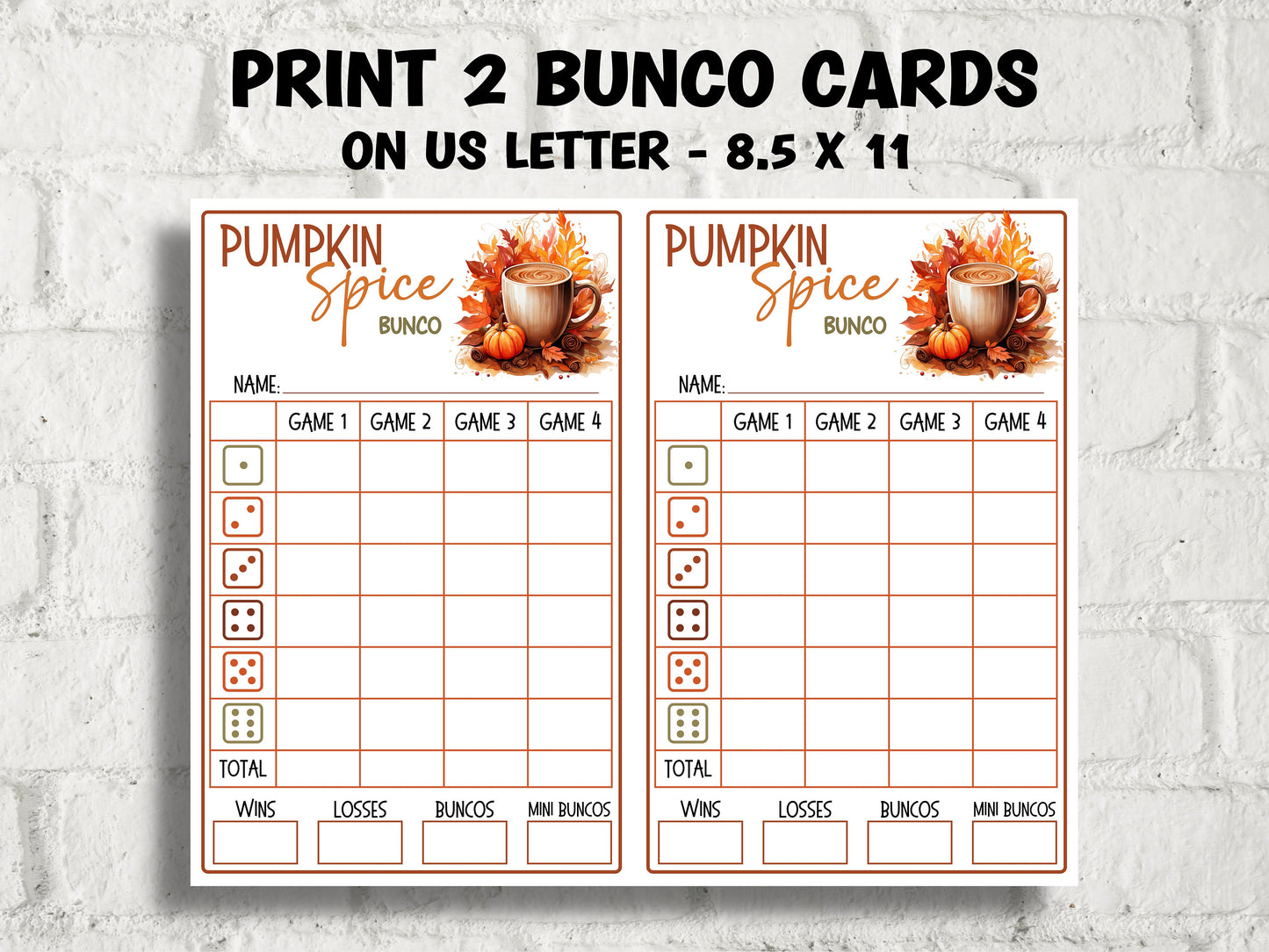 Bunco Score Cards I Thanksgiving Printable Bunco cards I Bunco Score sheet I Bunco Tally Sheet I Fall Bunco Card I November Bunco I TH01-Thanksgiving -TheHustlingCatLady-Party Games