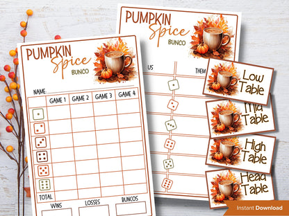 Bunco Score Cards I Thanksgiving Printable Bunco cards I Bunco Score sheet I Bunco Tally Sheet I Fall Bunco Card I November Bunco I TH01-Thanksgiving -TheHustlingCatLady-Party Games