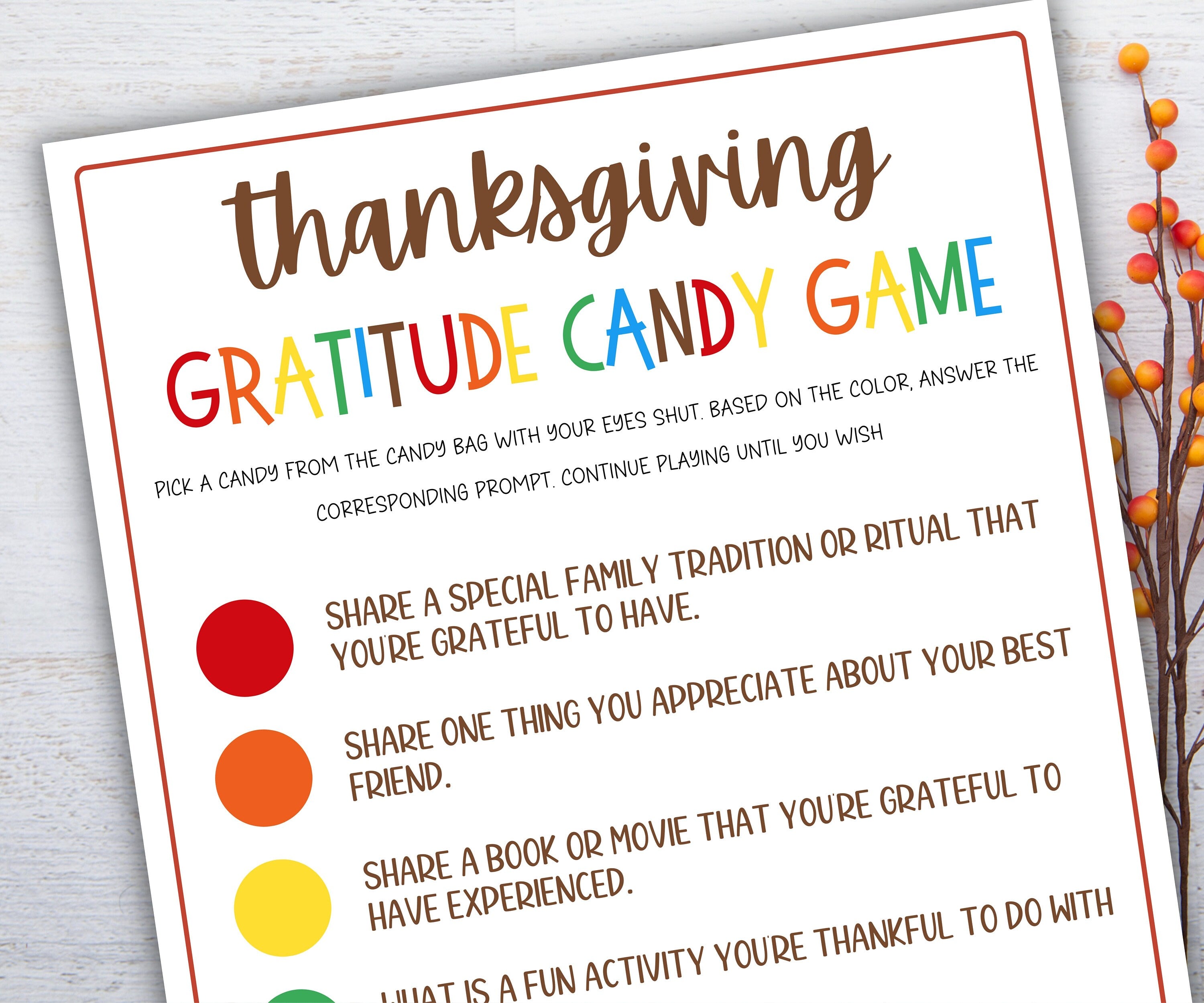 Thanksgiving gratitude game I Gratitude Sheet I Gratitude Card I Gratitude Activity I Kids Thanksgiving I Gratitude Journal I Give thanks-Thanksgiving -TheHustlingCatLady-Party Games