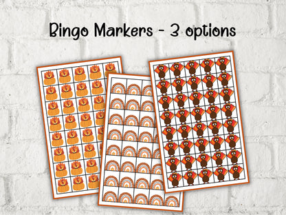 Thanksgiving Bingo Set I Bingo Game for kids I Printable Fall Bingo Game I Turkey Day Game I Thanksgiving party games I Thanksgiving family-Thanksgiving -TheHustlingCatLady-Party Games