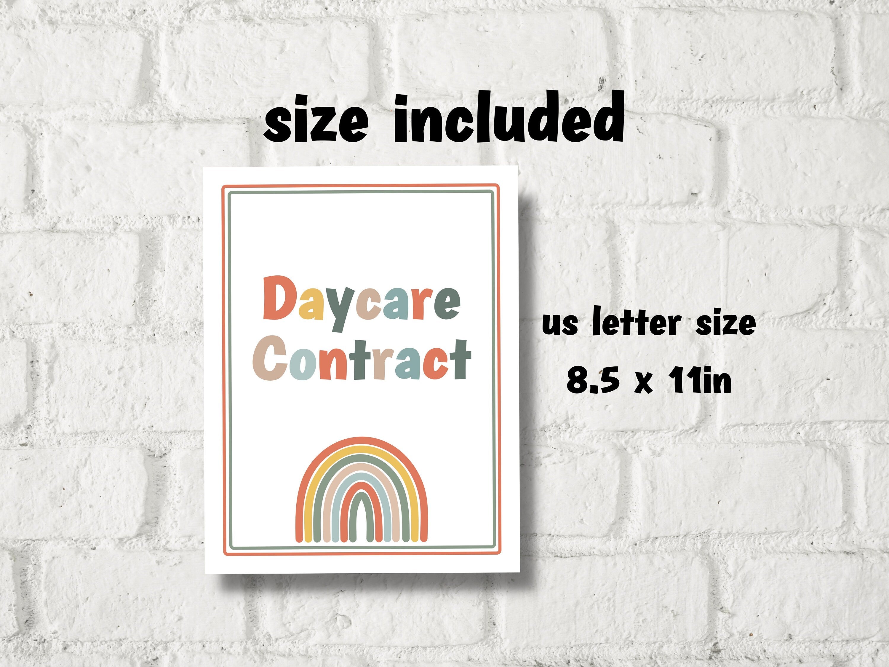 Editable Daycare contract, Home daycare contract, daycare agreement. childcare business, preschool contract, daycare liability form, forms