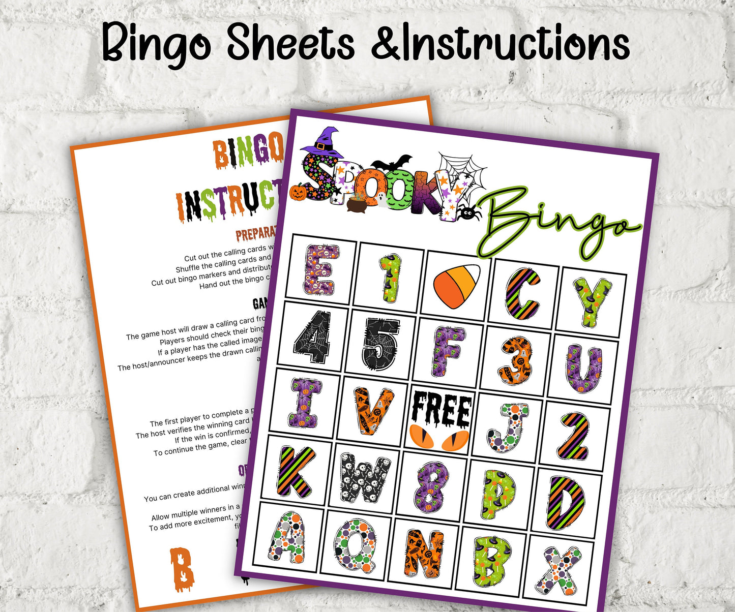 Halloween Bingo | Kids Halloween Activities | Halloween Classroom Activity | Instant Printable Fun Party Game | Kids Halloween Party Games-Halloween Printables -TheHustlingCatLady-Party Games