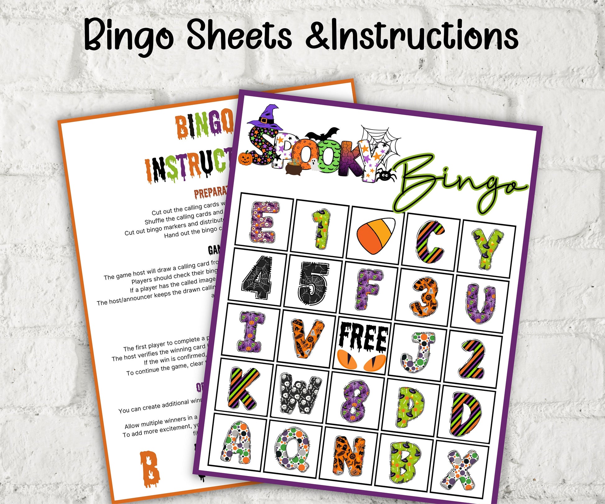 Halloween Bingo | Kids Halloween Activities | Halloween Classroom Activity | Instant Printable Fun Party Game | Kids Halloween Party Games-Halloween Printables -TheHustlingCatLady-Party Games