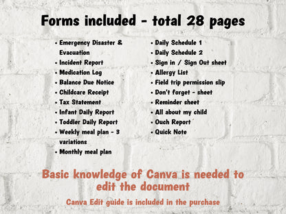 Daycare forms bundle, Starter kit, Childcare forms, Inhome daycare paperwork, preschool forms, daycare handbook, opening a daycare, provider