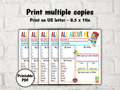 All about me survey, get to know me, student info, kindergarten teacher printable, daycare child, student survey, 1st day of school, first