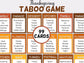 Thanksgiving Taboo game, Fall Autumn words card game, family reunion game night, classroom activities for thanksgiving, school icebreak TH02-Thanksgiving -TheHustlingCatLady-Party Games