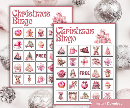 Pink Christmas Party Game | Fun Christmas Games | Christmas Bingo | Christmas Printable Game I Xmas Bingo cards I Office Christmas Party-Christmas -TheHustlingCatLady-Party Games