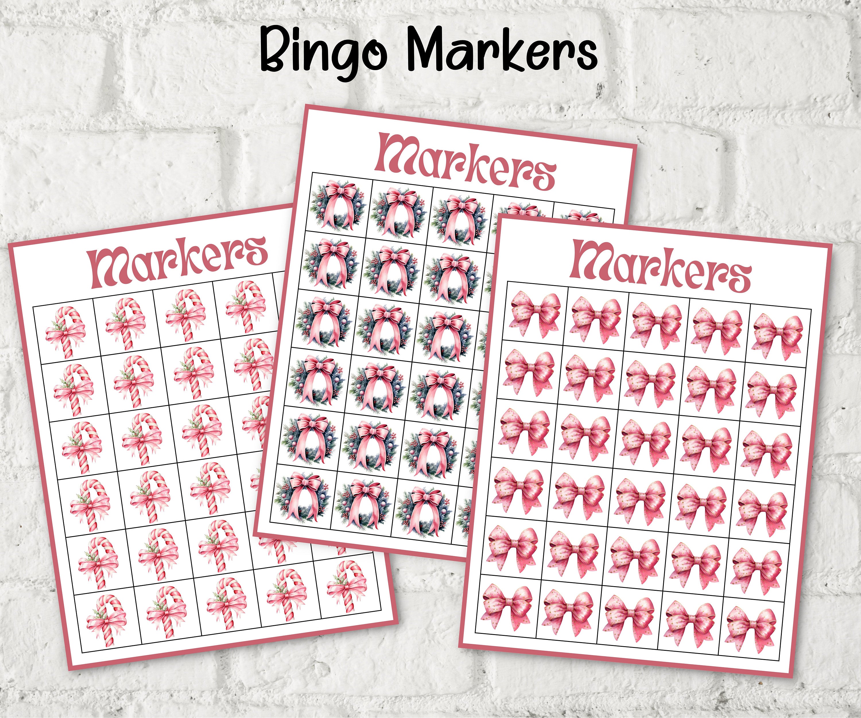 Pink Christmas Bingo, Family Holiday Eve Bingo, Fun christmas games, Coworker Office Xmas, Printable Bingo card, Christmas Activity for kids-Christmas -TheHustlingCatLady-Party Games