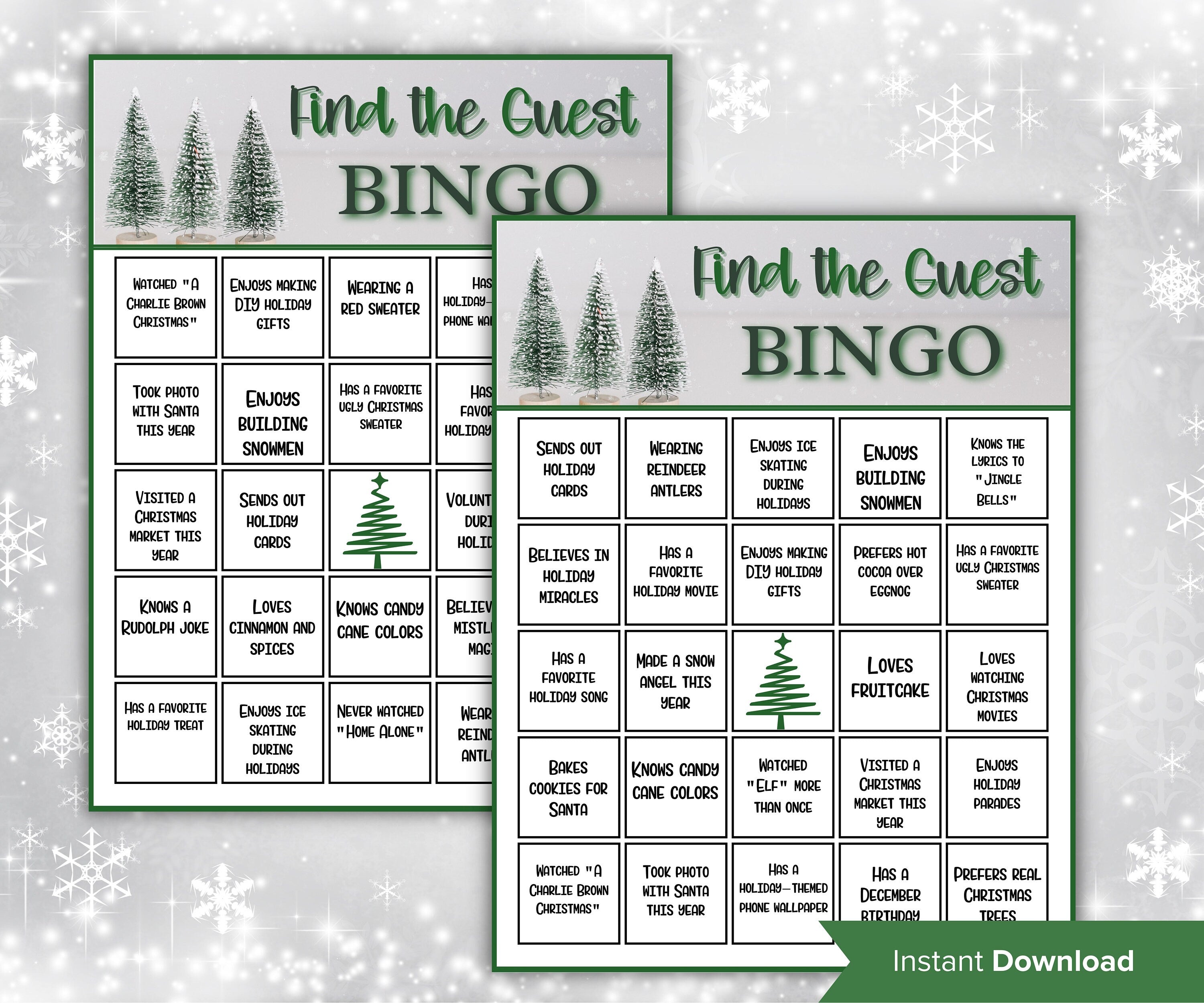 Christmas Find The Guest Game | Christmas Bingo | Find The Guest Bingo Game | Human Bingo | Office Party Game | Find Someone Who I Xmas game-Christmas -TheHustlingCatLady-Party Games