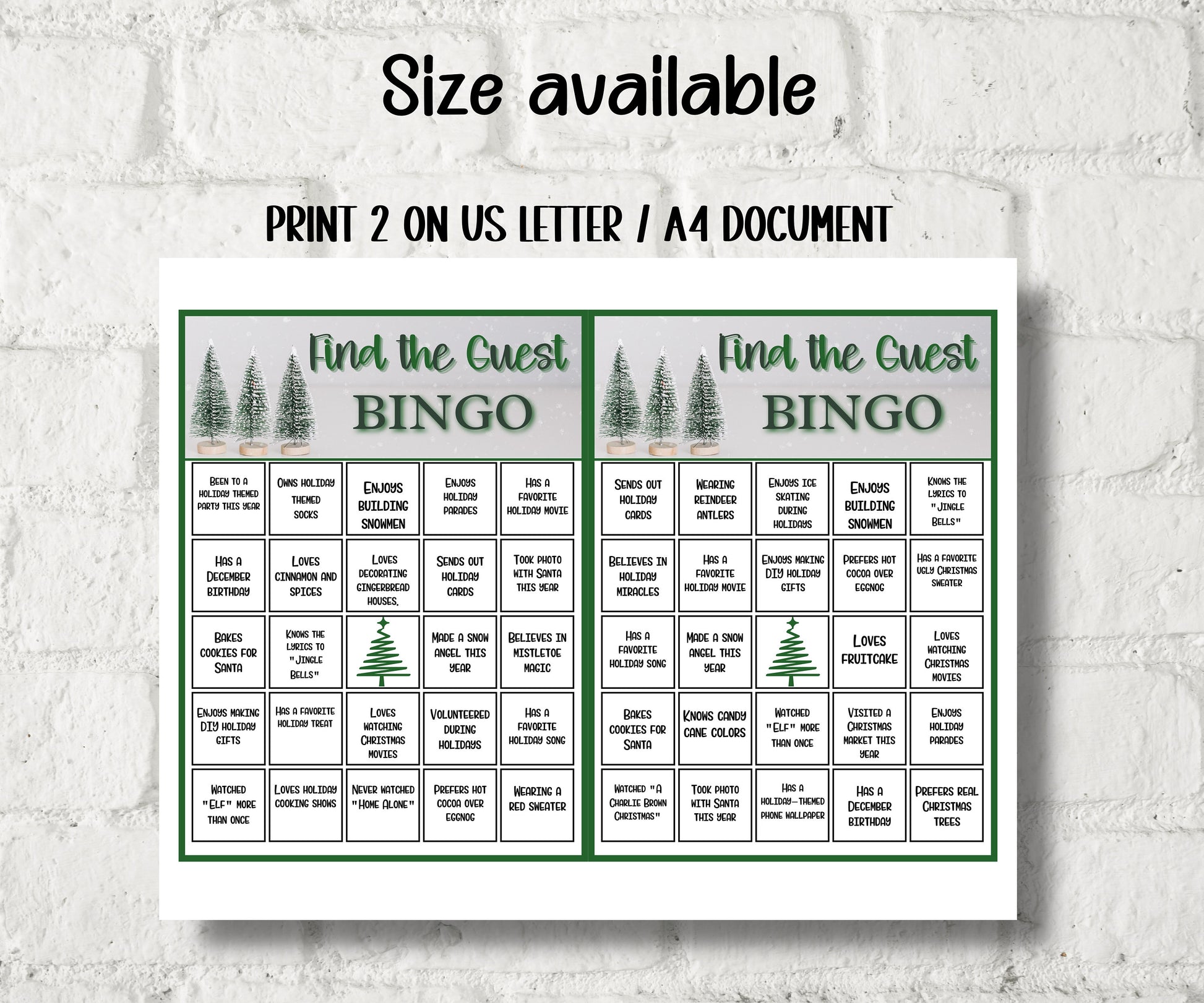 Find the guest Christmas bingo game, Christmas Party game, Find someone who, adult christmas game, guess the guest, fun christmas eve party-Christmas -TheHustlingCatLady-Party Games