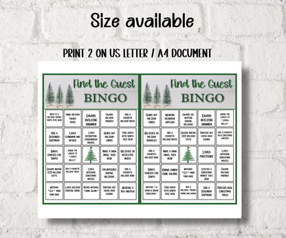 Christmas Find The Guest Game | Christmas Bingo | Find The Guest Bingo Game | Human Bingo | Office Party Game | Find Someone Who I Xmas game-Christmas -TheHustlingCatLady-Party Games