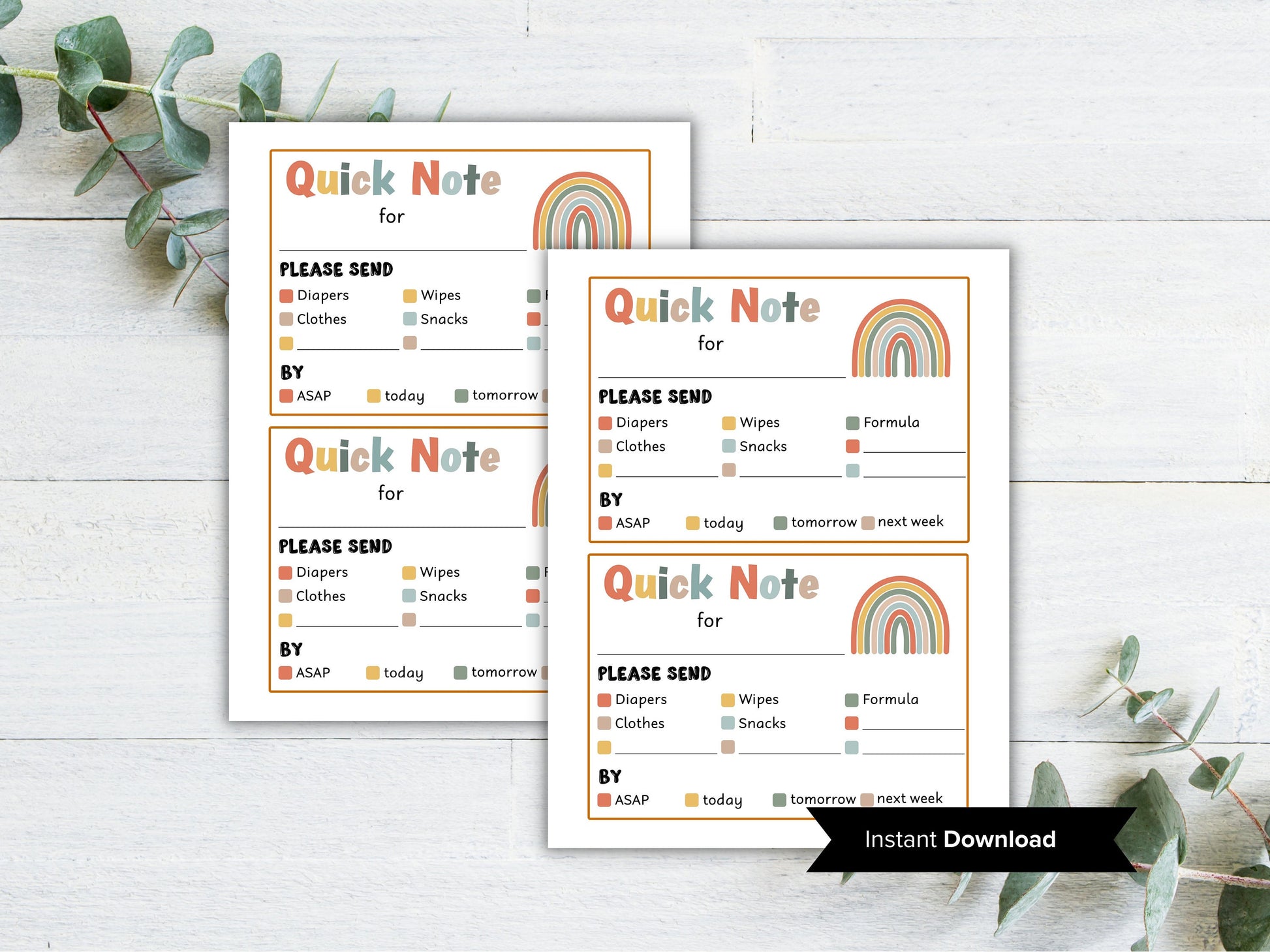 Printable daycare quick note, Daycare Card, Daycare folder, Communication Card, Daycare Mail, From Day Care, school pickup notes