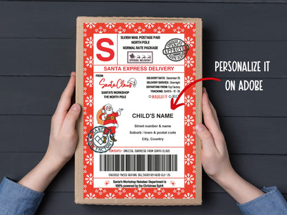 elf air mail label I Elf Mail Shipping Label | Christmas Shipping Labels | Editable Text | Santa Mail | Sleigh Mail I delivery from santa I-Christmas -TheHustlingCatLady-Stickers, Labels & Tags