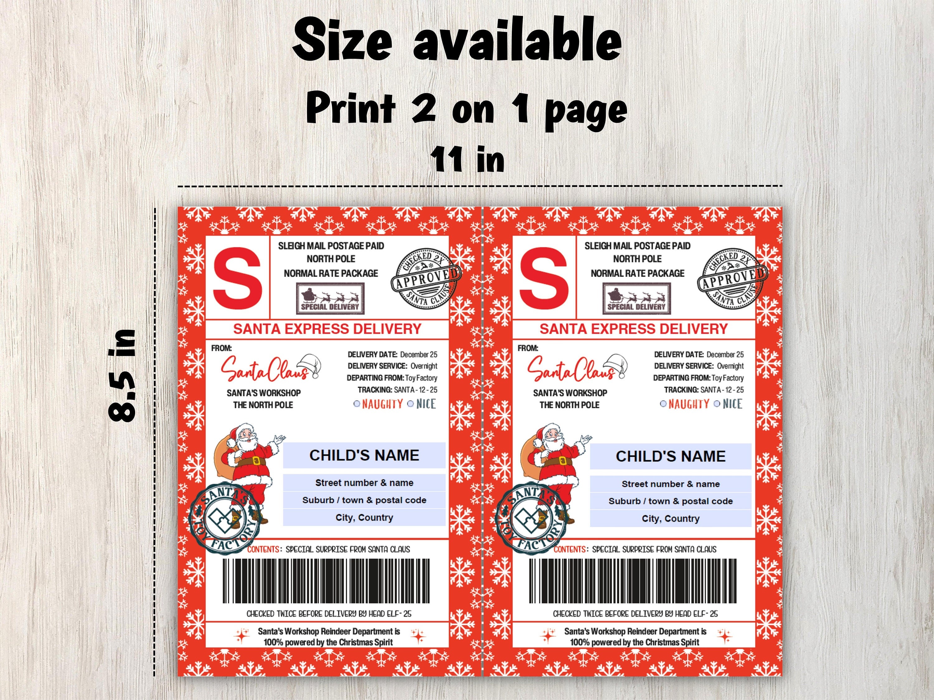 elf air mail label I Elf Mail Shipping Label | Christmas Shipping Labels | Editable Text | Santa Mail | Sleigh Mail I delivery from santa I-Christmas -TheHustlingCatLady-Stickers, Labels & Tags