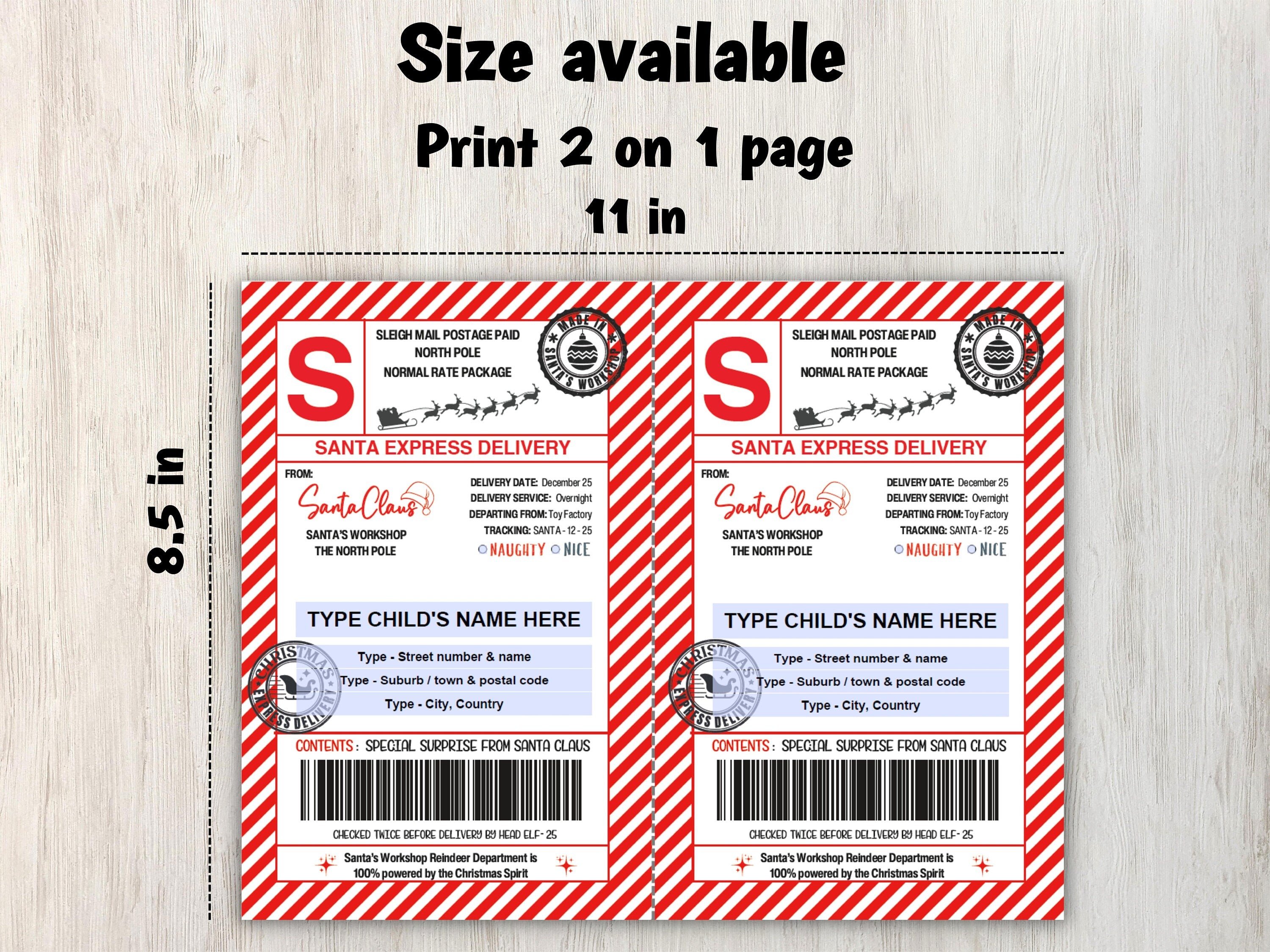 North pole express I Sleigh Mail Label | Elf Arrival Package | Santa Label | Editable Text | Christmas Shipping Label | Santa Mail Printable-Christmas -TheHustlingCatLady-Stickers, Labels & Tags